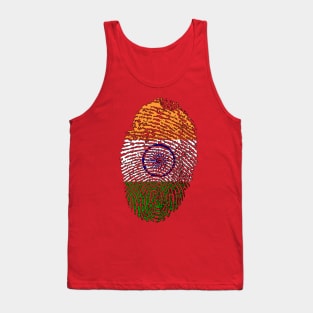 Indian Flag - India Flag - Fingerprint Tank Top